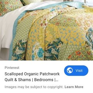Pottery Barn Scalloped Organic Patchwork Bedding